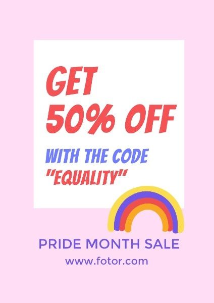 retail, shop, store, Pink Pride Month Sale Poster Template