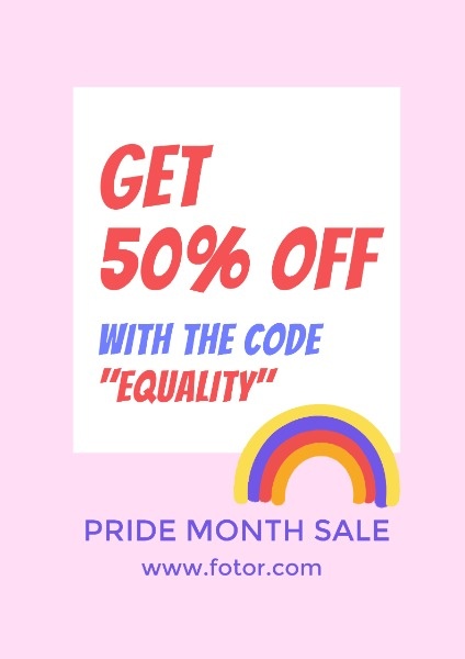 Pink Pride Month Sale Poster
