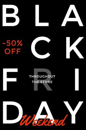 business, holiday, festival, Black Friday Weekend Sale Promotion Pinterest Post Template