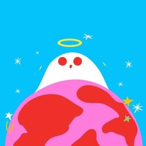 anime, animated, cartoon, Blue Pink Cute Ghost Funny Discord Profile Picture Avatar Template