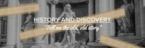 record, old story, historical, History And Discovery Twitter Cover Template