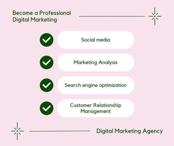 work, company, business, Pink Digital Marketing  Facebook Post Template