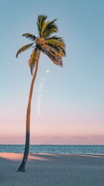 vacation, trip, sea, Dark Blue Natural Palm Summer Mobile Wallpaper Template
