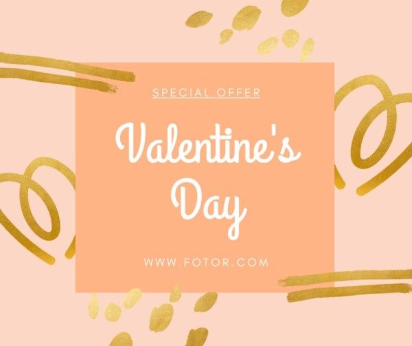 valentine day, valentines day, valentines, Pink Illustration Valentine Sale Promotion Facebook Post Template