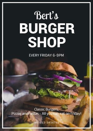 life, lifestyle, event, Burger Shop Poster Template