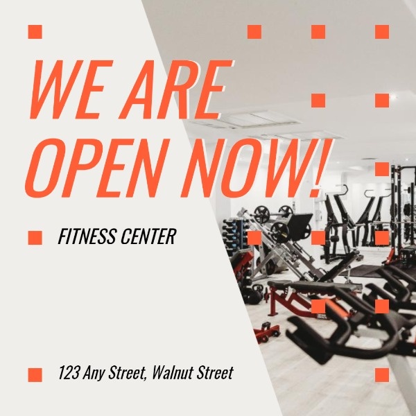 Simple Gym Opening Ads Instagram Post