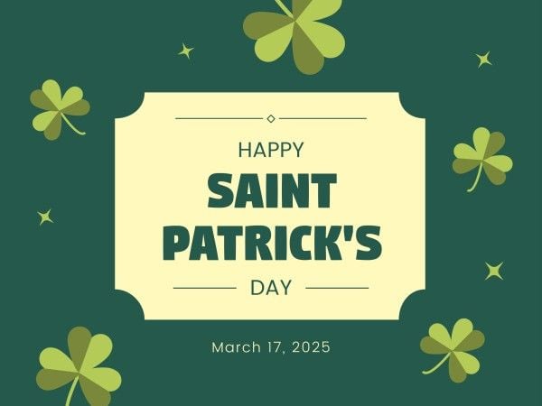 st patricks day, happy st patricks day, st. patrick, Green Clover Saint Patricks Day Card Template