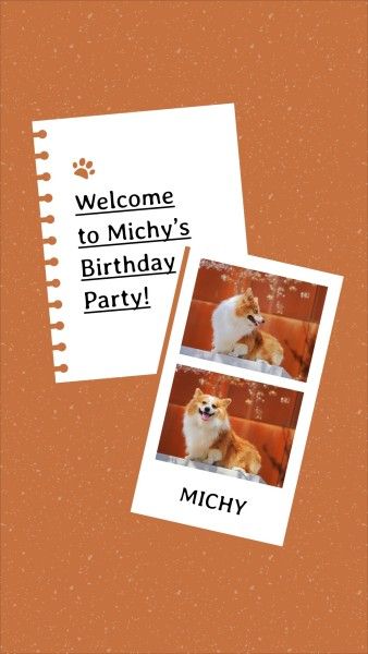 photograph, family member, love, Dog Birthday Photo Collage 9:16 Template