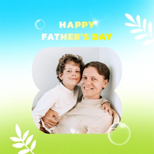 dad, kid, family, Gradient Simple Father's Day Photo Collage Instagram Post Template