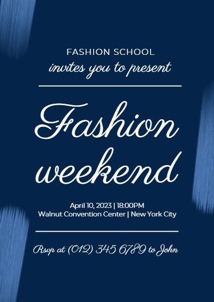 Blue Fashion Weekend Meetup Event Invitation