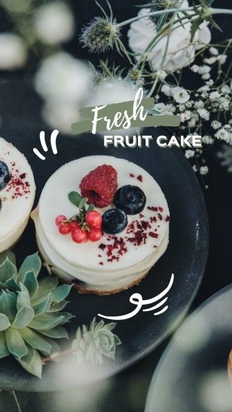 food, snack, life, Fresh Cake Photo Instagram Story Template