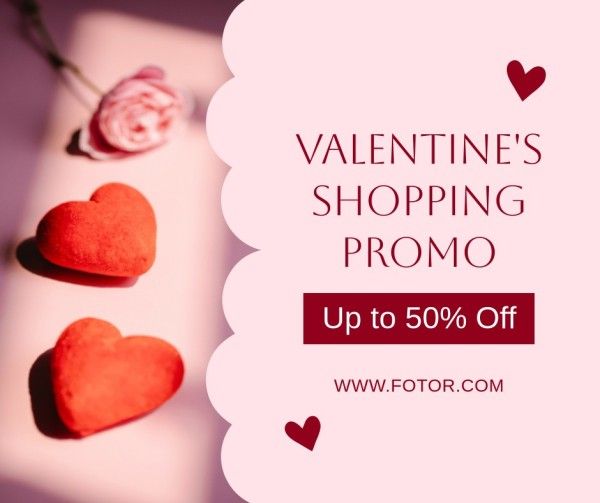 valentines day, love, life, Pink Valentine's Day Sale Promotion Facebook Post Template