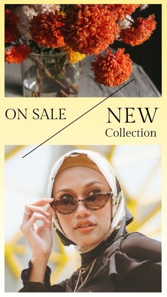 woman, girl, life, Yellow New Collection Instagram Story Template
