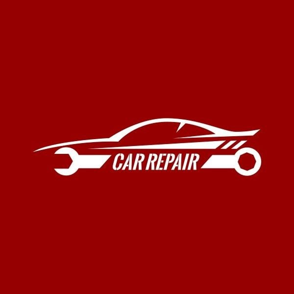 赤い現代の車の修理サービス ロゴ