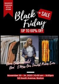 promotion, retail, commodity, Black Friday Fashion Store Sale Flyer Template