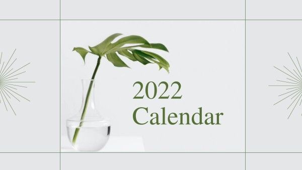 White Simple Minimal 2022 Calendar