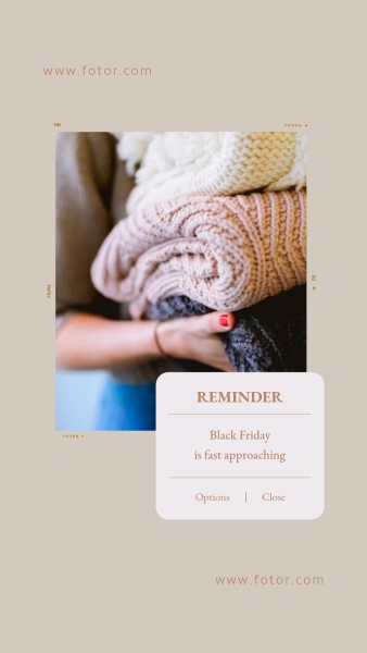 Black Friday Branding Fashion Reminder Notification Instagram Story