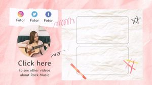 subscribe, youtube end screen, end cards, Pink Rock Music Video Youtube Thumbnail Template