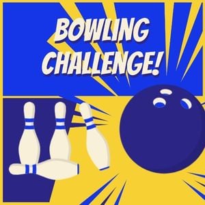 bowling ball, bowling sport, sport, Bowling Challenge Instagram Post Template