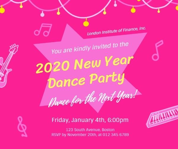 christmas, dancing, celebration, New Year Dance Party Facebook Post Template