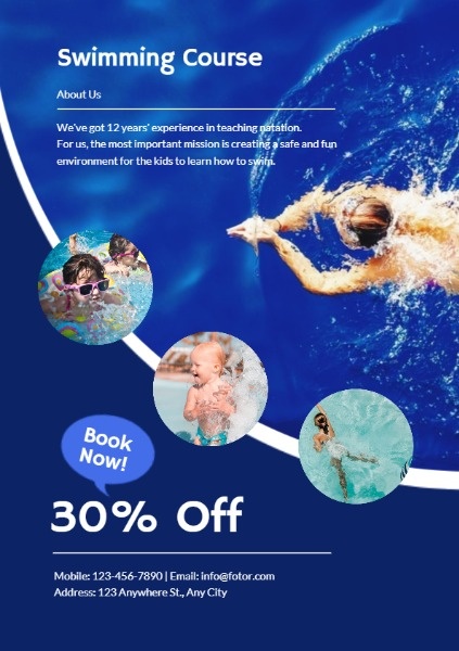 Blue Swimming Course Discount Flyer Flyer