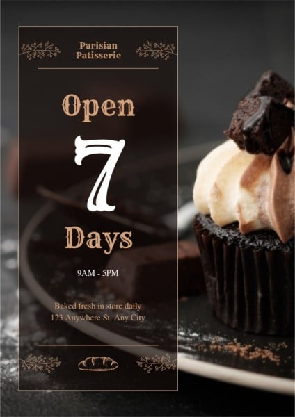 Dark Brown Vintage Bakery Shop