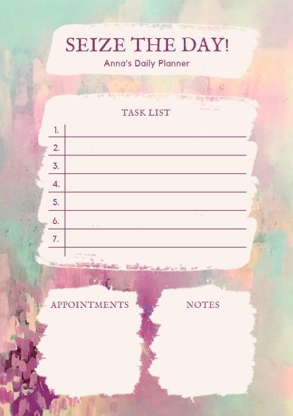 schedule, chart, color, Pink Plant To Do List Planner Template