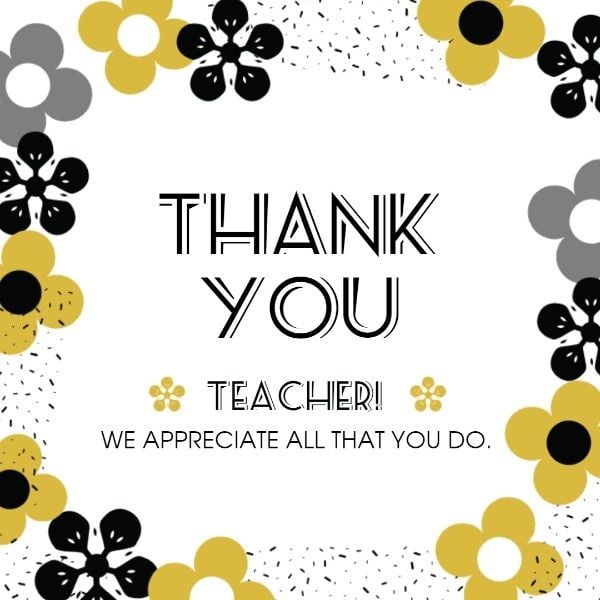 plant, flower, patter, Floral World Teacher's Day Thank You Instagram Post Template
