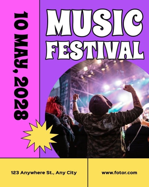 Yellow And Purple Modern Music Festival