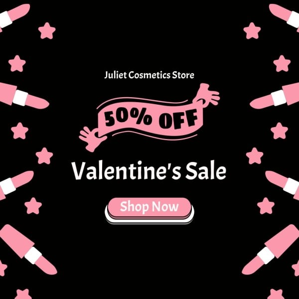 Black Valentine's Sale Coupon Instagram Ad