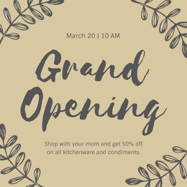 business, store, shop, Retro Style Grand Opening Instagram Post Template