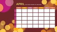 list, april, date, Brown Calendar Template