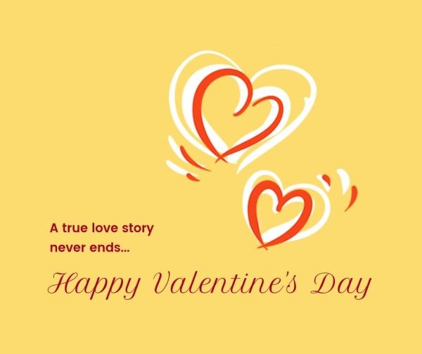 valentine, festival, celebration, Yellow Sweet Love Facebook Post Template