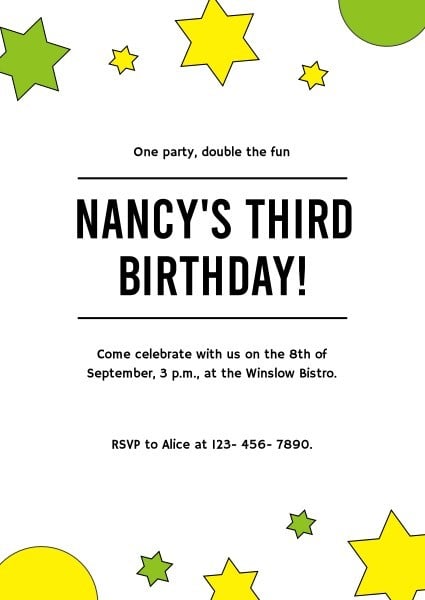 Bright Illustration Stars Birthday Party