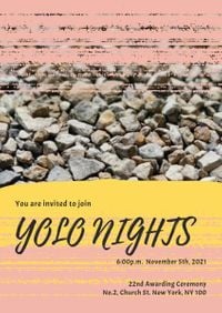 engagement party, engagement, proposal, Pink Yolo Nights Invitation Template