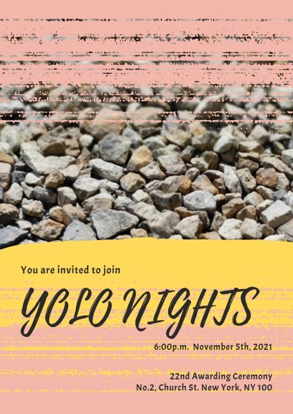 Pink Yolo Nights Invitation