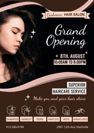 hairdressing, new store, english, Hair Salon Grand Opening Poster Template