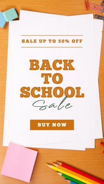 study, education, promotion, Modern Back To School Sale Instagram Story Template