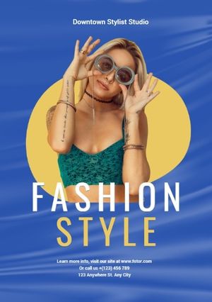 girl, sale, marketing, Blue Fashion Style Flyer Template