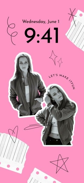 ピンクモダンスクラップブック