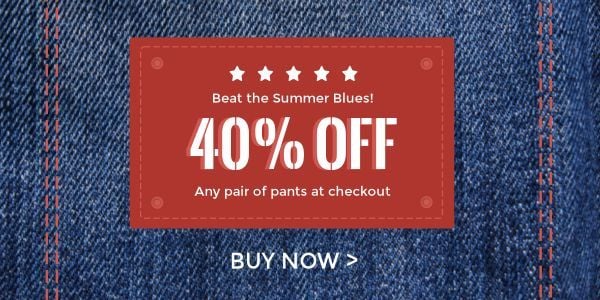 clothes, promotion, discount, Jeans Sale Twitter Post Template
