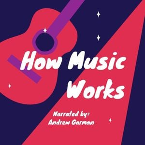 guitar, instrument, vector, Red How Music Works Podcast Cover Template