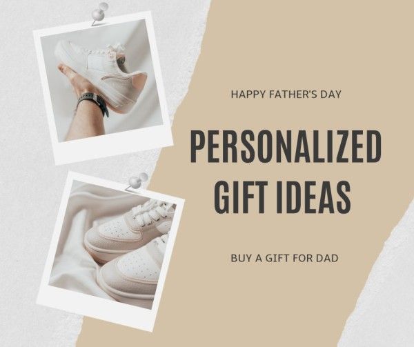 shoes, sale, promotion, White And Beige Modern Father's Day Gift Ideas Facebook Post Template