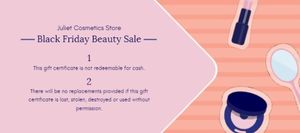 折扣, make up, discount, Black Friday Beauty Sale Gift Certificate Template