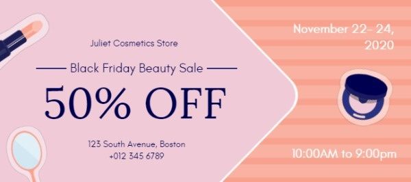 make up, discount, promotion, Black Friday Beauty Sale Gift Certificate Template