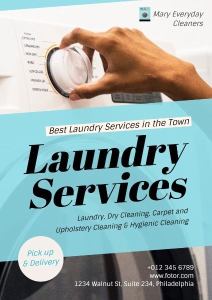 cleaning, business, washing, Local Laundry Service Poster Template
