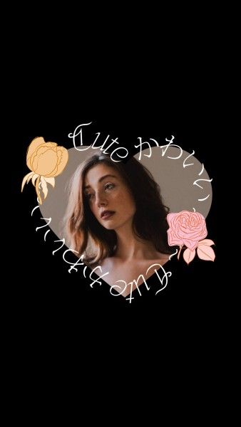 黒いバラと美しい少女 Instagram Story