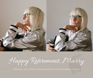  life,  greeting, lifestyle, Woman Photo Happy Retirement Facebook Post Template