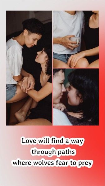 hug, kiss, women, Black LGBT Homosexual Love Quote Photo Collage 9:16 Template