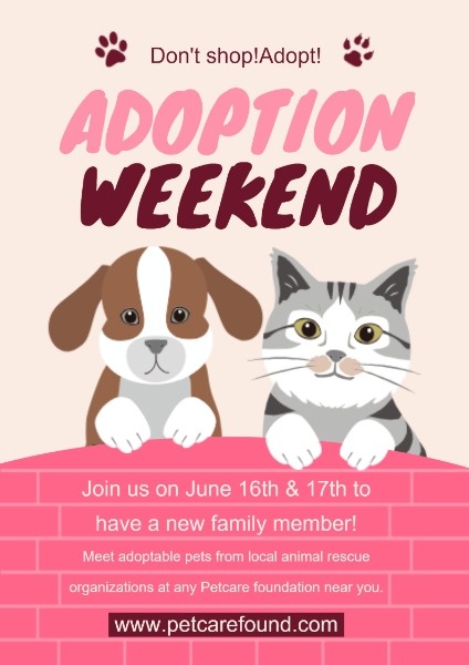 Pet Adoption Weekend Poster